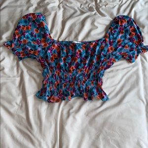 Multi colored flowered shirt